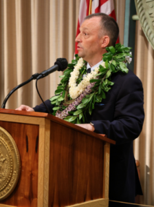 Hawaiʻi Governor Josh Green at his 2024 state of the state address | Photo credit: Hawaiʻi Office of the Governor