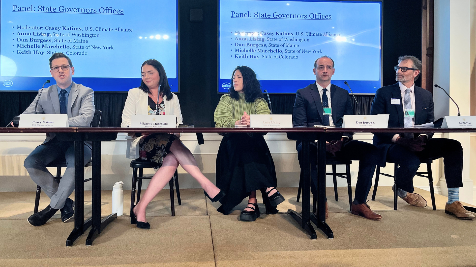 Alliance Executive Director Casey Katims at the White House Summit on Modernizing the Power Grid with representatives from the states of New York, Washington, Maine, and Colorado.