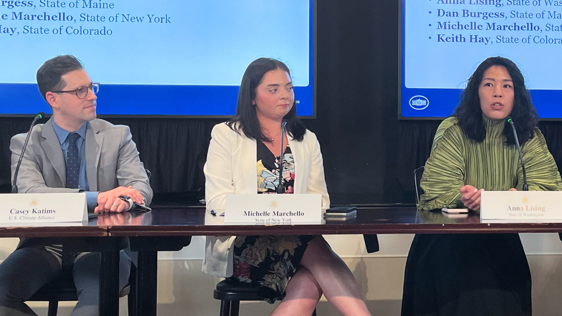 Alliance Executive Director Casey Katims at the White House Summit on Modernizing the Power Grid with representatives from the states of New York and Washington.