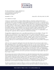 The U.S. Climate Alliance submitted a letter to the U.S. Environmental Protection Agency (EPA) supporting timely approval of California’s waiver request for the Advanced Clean Fleets (ACF) regulation.