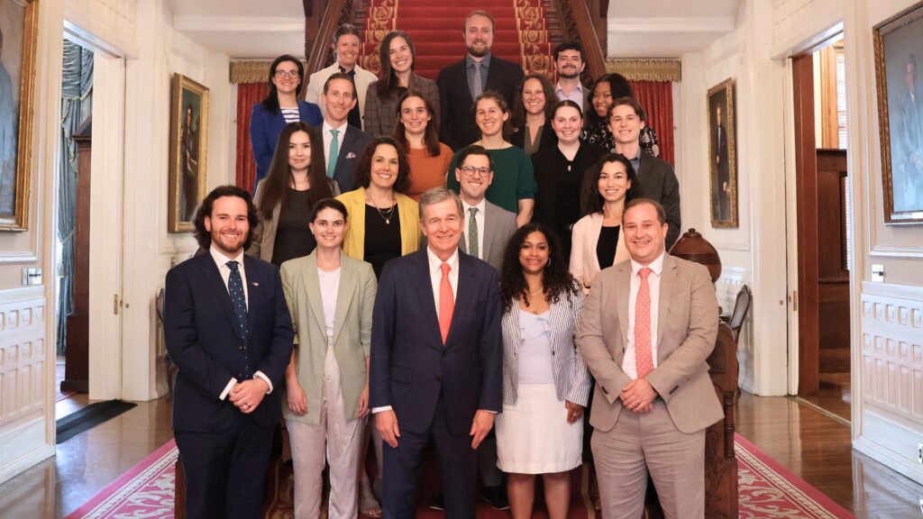 The U.S. Climate Alliance Secretariat with Governor Roy Cooper in Raleigh, North Carolina in June 2024.