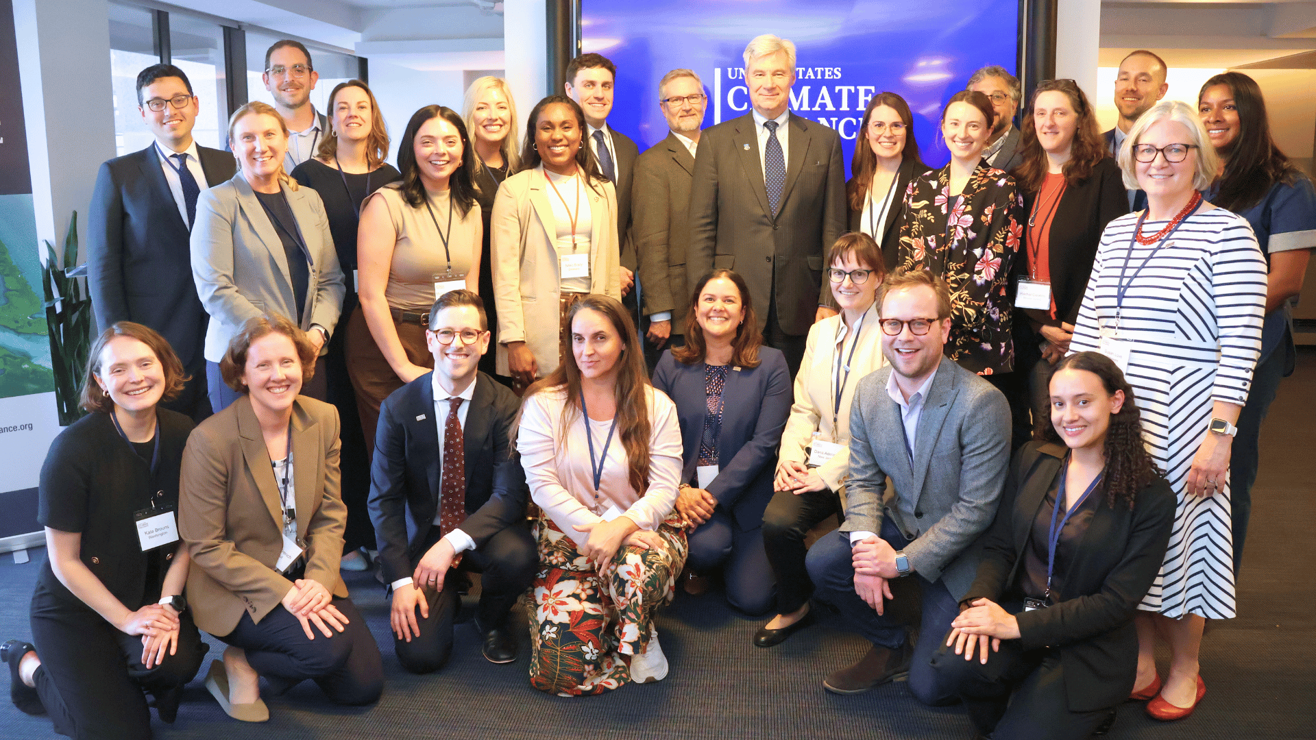 U.S. Climate Alliance governors' office representatives with Senator Sheldon Whitehouse in Washington, D.C.