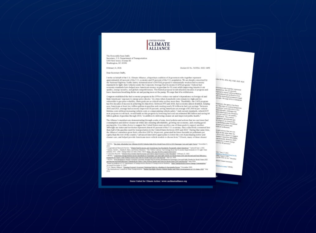 U.S. Climate Alliance Member Support | Federal engagement letters authored by the U.S. Climate Alliance.