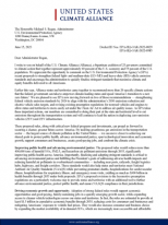 The U.S. Climate Alliance submitted a letter to the U.S. Environmental Protection Agency (EPA) to urge the agency to finalize strengthened federal light- and medium-duty (LD+MD) and heavy-duty (HD) vehicle emission standards.