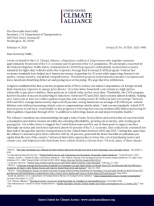 The U.S. Climate Alliance submitted a letter to the U.S. Department of Transportation (DOT) urging it to withdraw the National Highway Traffic Safety Administration’s (NHTSA) proposal to substantially weaken fuel economy standards for light-duty vehicles under the Corporate Average Fuel Economy (CAFE) program.