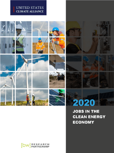 Jobs in the Clean Economy 2020: As U.S. Climate Alliance states and territories created more than 133,000 new clean energy jobs and outpaced the rest of the nation between 2016-2019.
